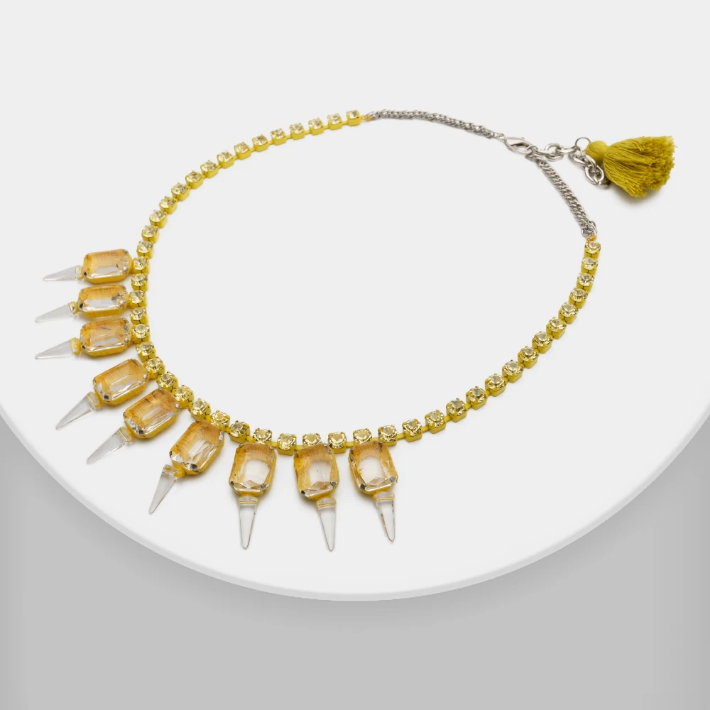 

Amorita boutique Geometric design retro tassels necklace