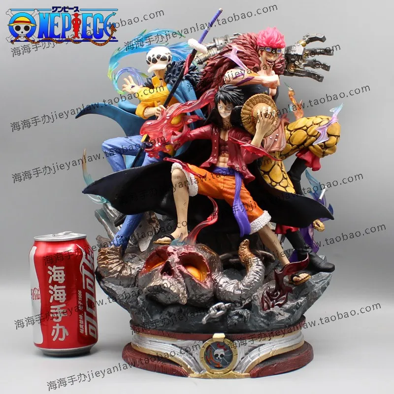 

Action Figure One Piece Luffy Large Size Monkeyd Eustasskid Trafalga Law Figurine Captain Three Ghost Island Model Statue Toys