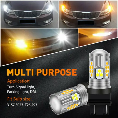 

Led Front Turn Signal Light 3157 3057 Bulb Amber White For Ford F150 F250 F350