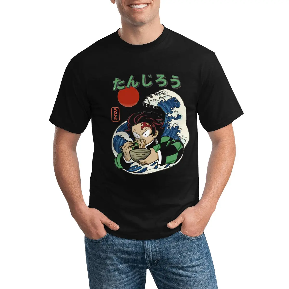 

Men Women T Shirt Demon Slayer Tanjiro Soba Casual T-Shirt Kimetsu no Yaiba Premium Tee Shirt Plus Size Tees