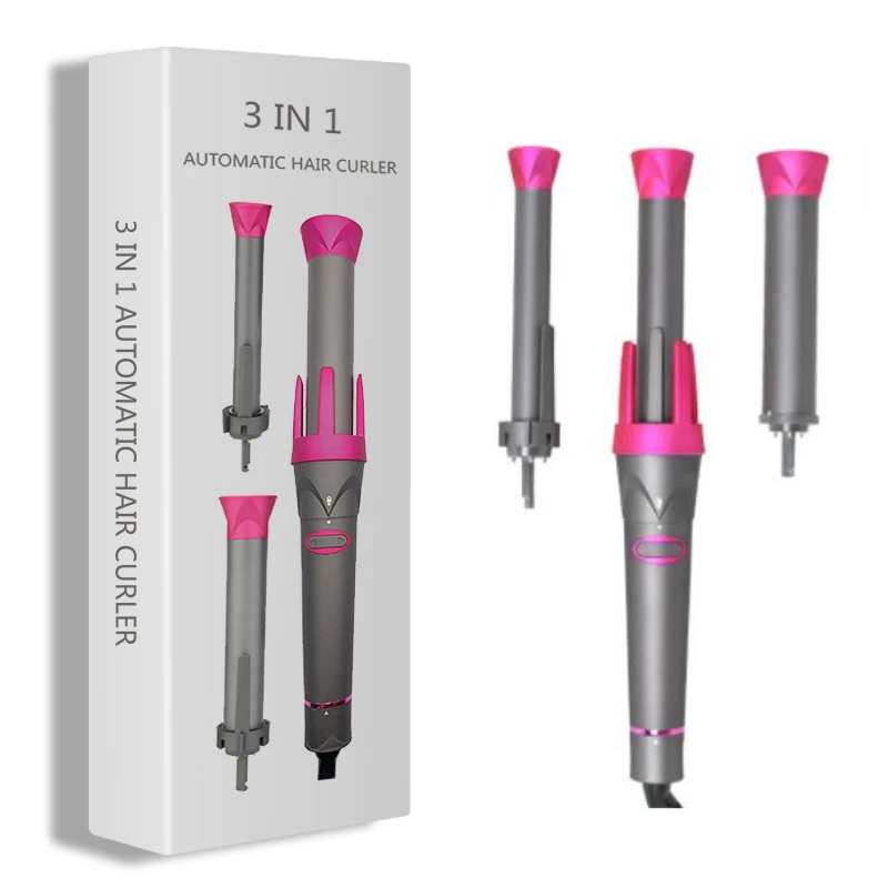 3 In 1 Automatic Hair Curler Rotating Professional Salon Magic Curling Iron Hair Styling Roller for Curls Waves