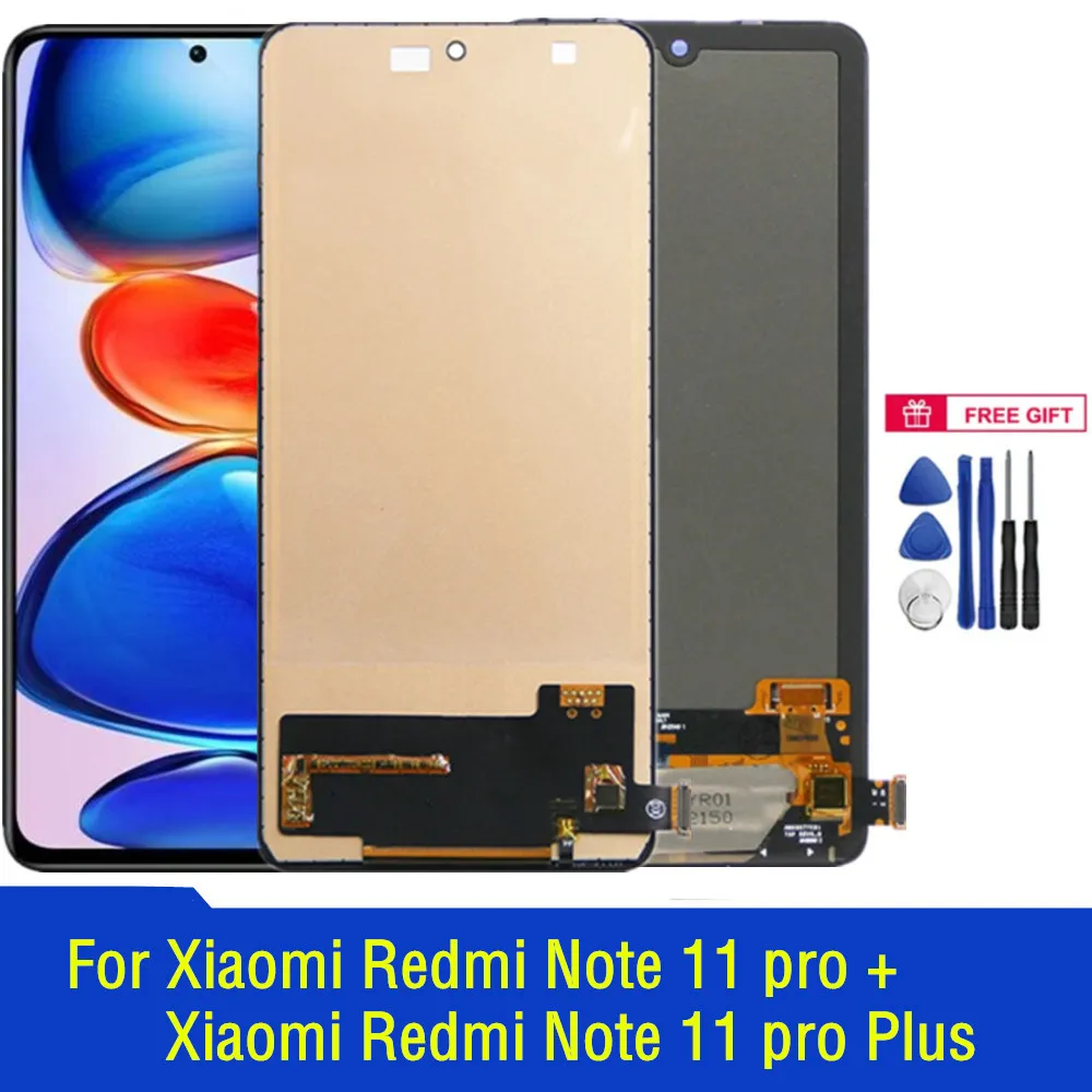 

Amoled Black 6.67 inch For Xiaomi Redmi Note 11 Pro Plus 5G 21091116UG 2201116SI LCD Display Screen Touch Digitizer Assembly