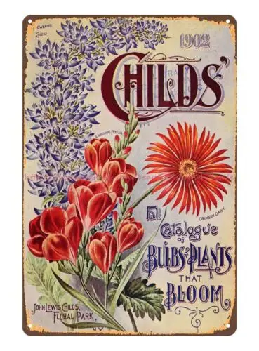 Коллекция 1902 года Осенний каталог с луковицами растениями цветущими оловянными