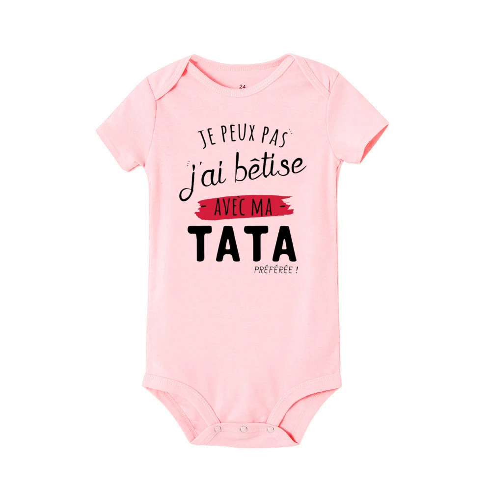 Фото I Can't I Messed Up with My Favorite Aunt Printed Baby Bodysuit Funny Newborn Romper Infant Short Sleeve Jumpsuit Babies Clothes №4