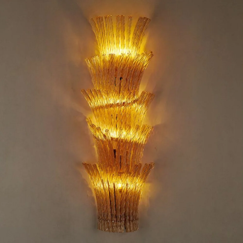 

Современная хрустальная настенная лампа для гостиной, Креативный светодиодный настенный светильник для вестибюля отеля, лампа для коридор...