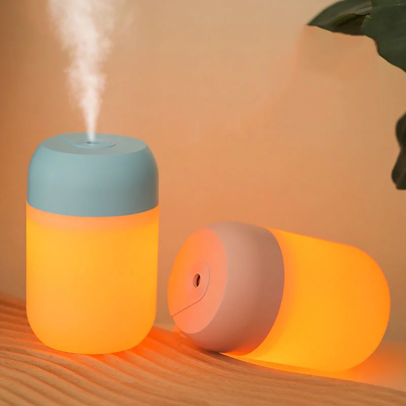 

Portable Air Humidifier Bedroom Aroma Oil Diffuser 300ML Cool Mist Sprayer Purifier for Car USB Mute Humidifier with Night Light