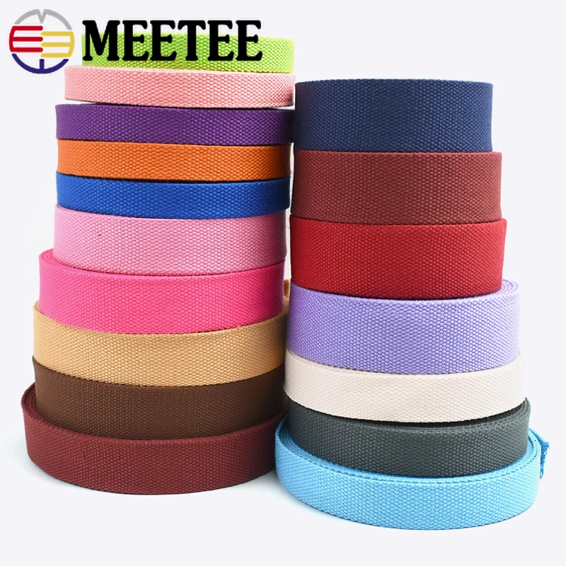 5Meters 20/25/32/38mm 2mm Thick Webbing Polyester Cotton Canvas Webbings Ribbon for Backpack Strap Belt Tape Garment Woven Band |