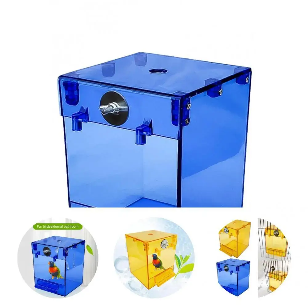 

Cuboid Safe Hamster Bathtub Small Animal Toilet Transparent Bird Bath Cage Sanitary for Cockatiel