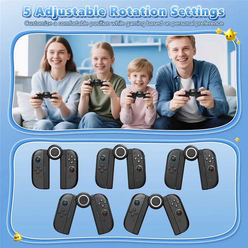 Фото 【Элегантный дизайн】Зарядная ручка Joycon 2 для Nintendo Switch 2, магнитная ручка-контроллер с 5 регулируемыми вращающимися позициями №1