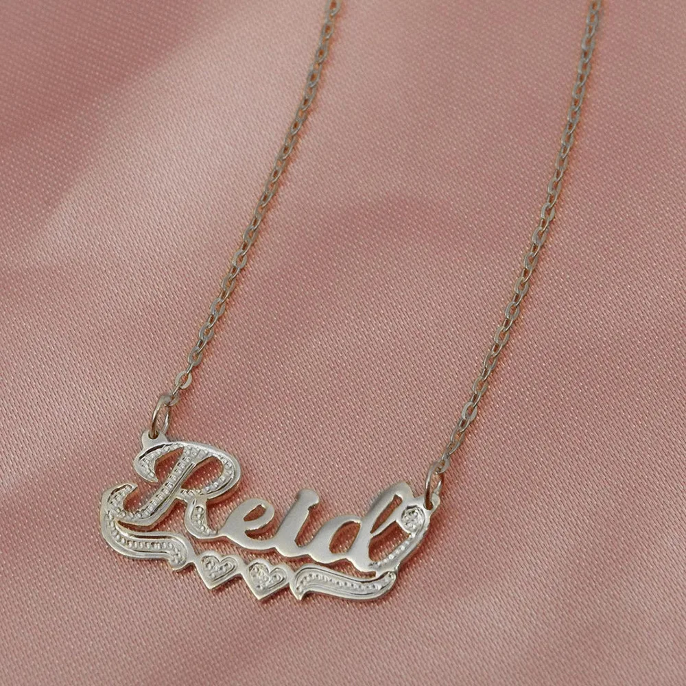 

2022 INS Fashion Reld Letter Necklace Pendant Choker Cursive Name Necklaces With Heart Exquisite Jewelry Christmas Gifts
