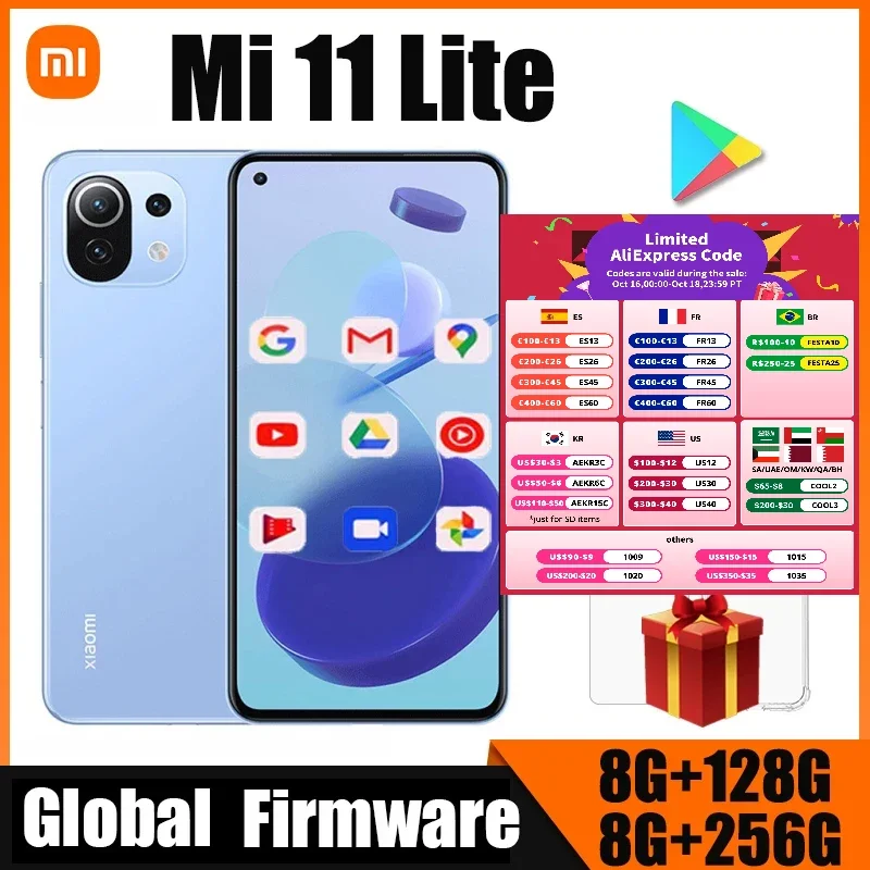 Xiaomi Mi 11 Lite 5G Net Cellulare Amoled Snapdragon 780G 64Mp Cellulare A Schermo Intero 90Hz