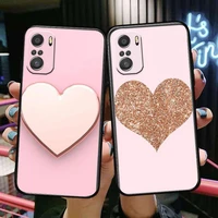 heart pink phone case for xiaomi mi 11 lite pro ultra 10s 9 8 mix 4 fold 10t 5g black cover silicone back prett
