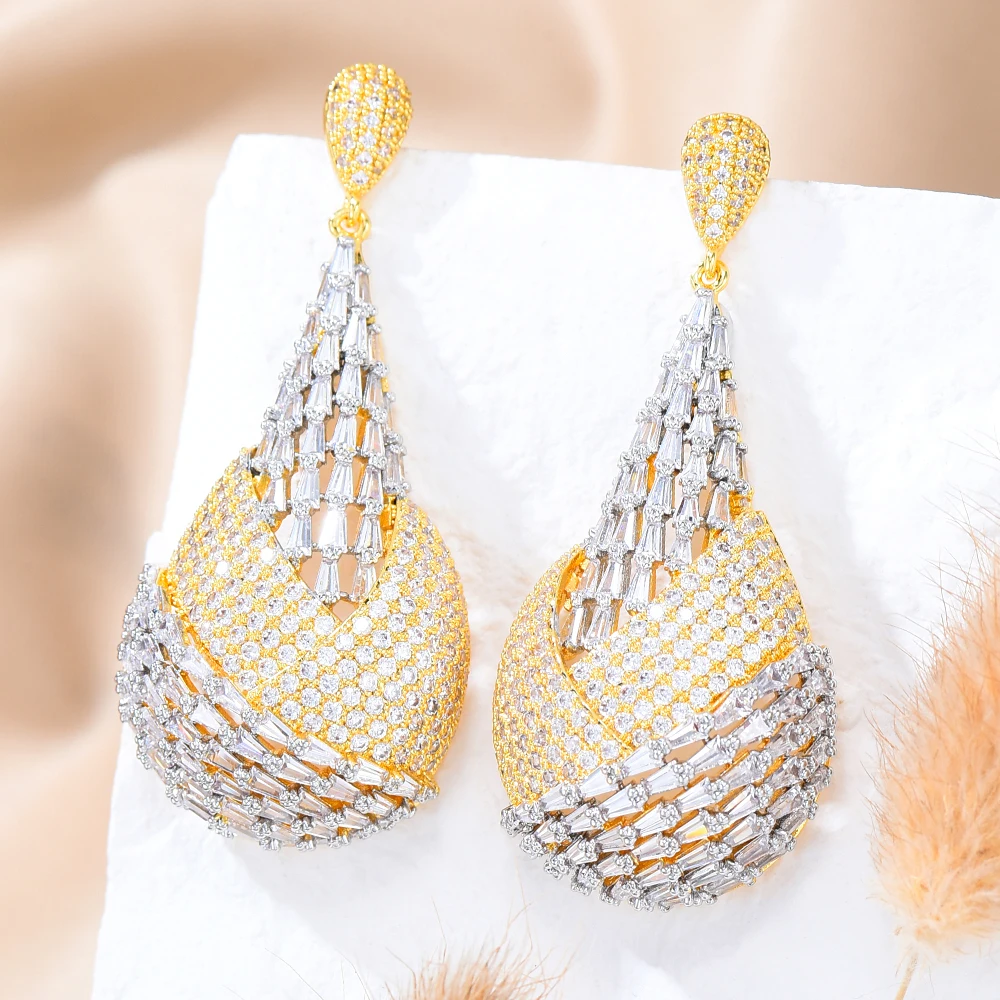 GODKI большие модные роскошные двухцветные африканские серьги для женщин