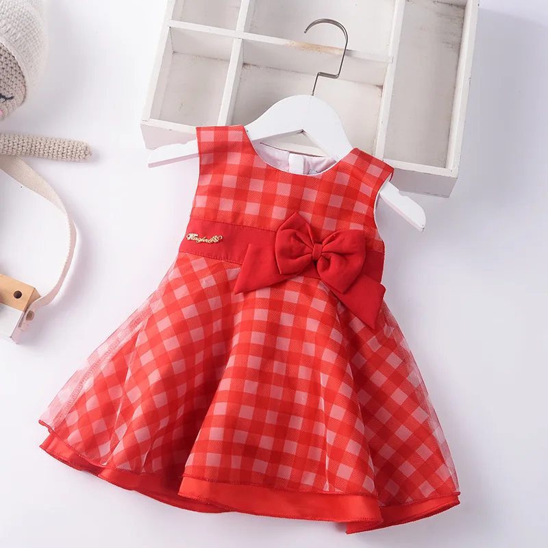

Girls Dress Summer 2022 New Girls Princess Dress Children Sleeveless Plaid Costumes for Toddler Girls Newborn Girl Clothes