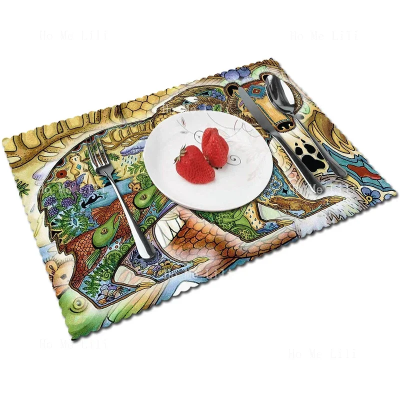 Американский лес Рождественский олень абстрактное искусство Северо-Западный