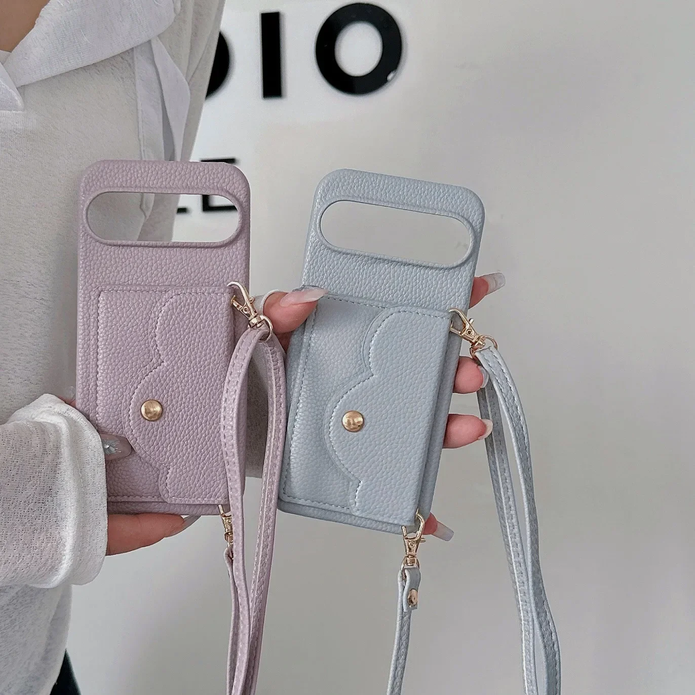 Pasek z uchwytem na kartę Etui telefon do Google Pixel 6 7 8 9 A Pro Torebka ramię Skórzany pokrowiec Portfel Smycz damska