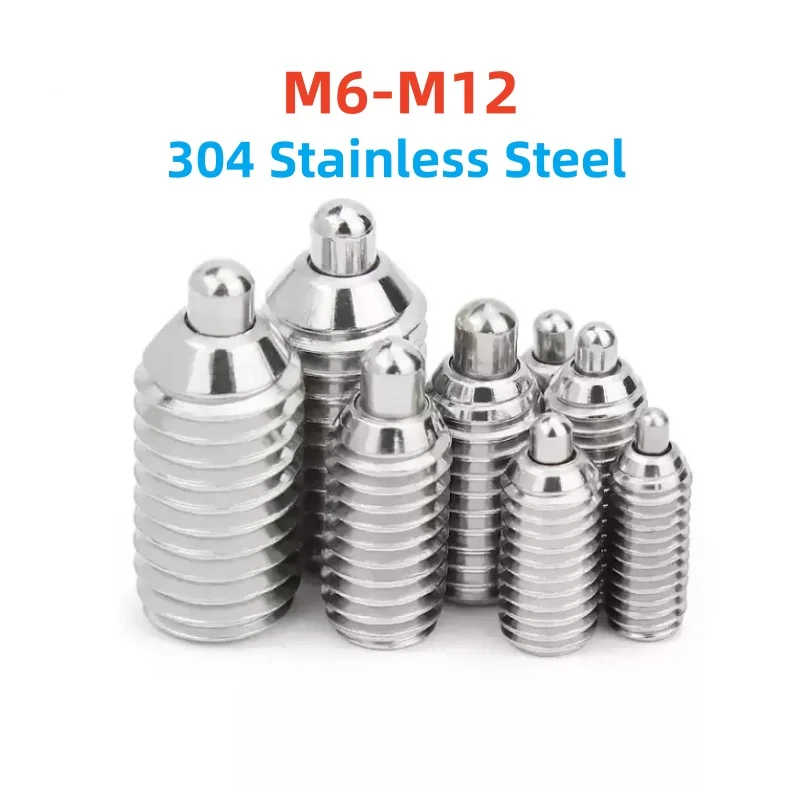 M6 M8 M10 M12 Шариковые плунжеры из нержавеющей стали 304. Винт с шестигранной головкой и пружинными штифтами. Пружинный плунжерный винт.