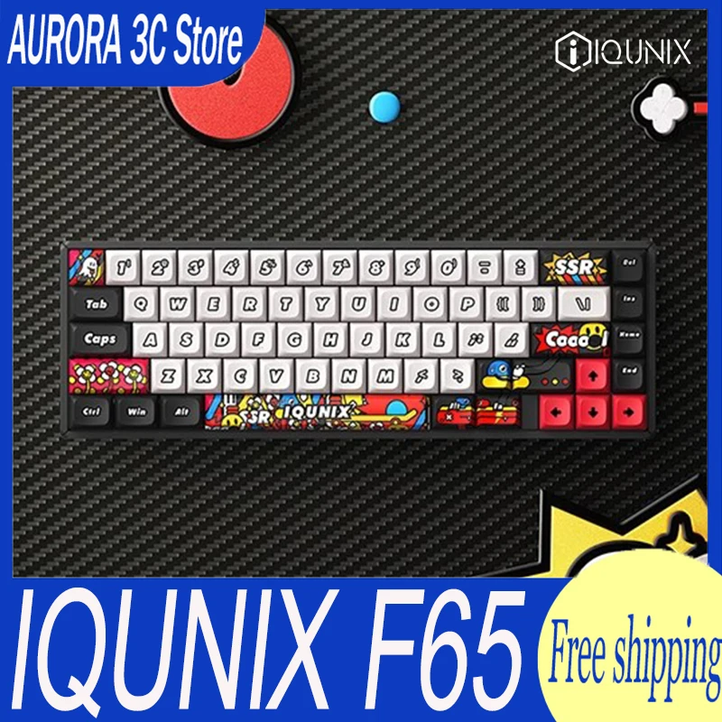 Iqunix F65 Mechanical Keyboards Three Mode 2.4g Wireless Aluminium Gaming Keyboard Pbt Customize Gasket Rgb Pc Gamer Accessories