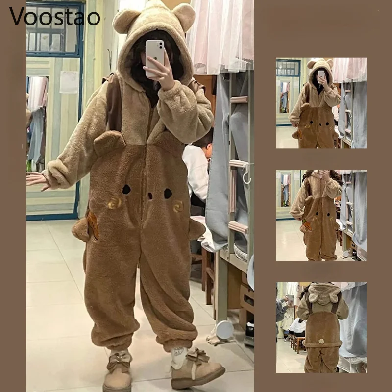 Autumn Winter Women Sweet Carrot Bear Onesies Pajamas Soft Cute Warm Bear Ears Hooded Loungewear Girls Harajuku Loose Pyjamas
Autumn Winter Women Sweet Carrot Bear Onesies Pajamas Soft Cute Warm Bear Ears Hooded Loungewear Girls Harajuku Loose Pyjamas