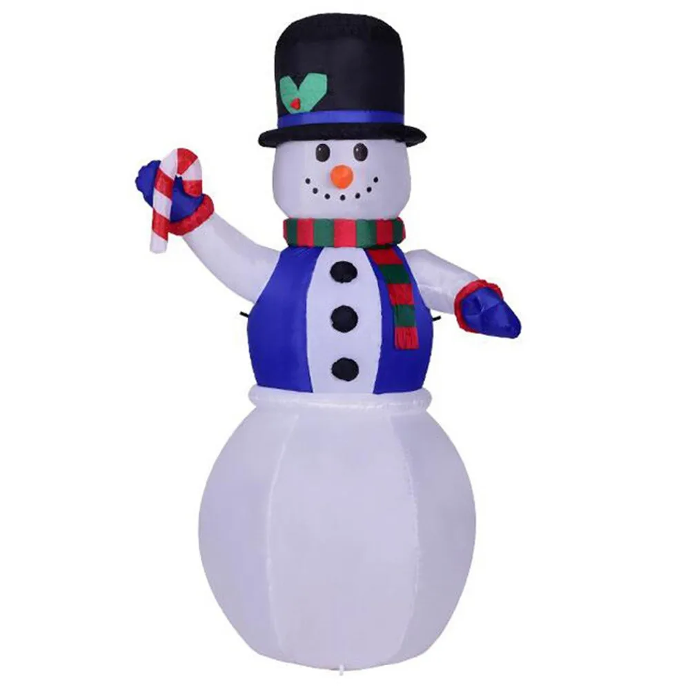 

6 Feet Christmas Inflatable Blue vest Snowman Home Decorations Yard LED Lights Outdoors Ornaments Xmas New Year Decoration
