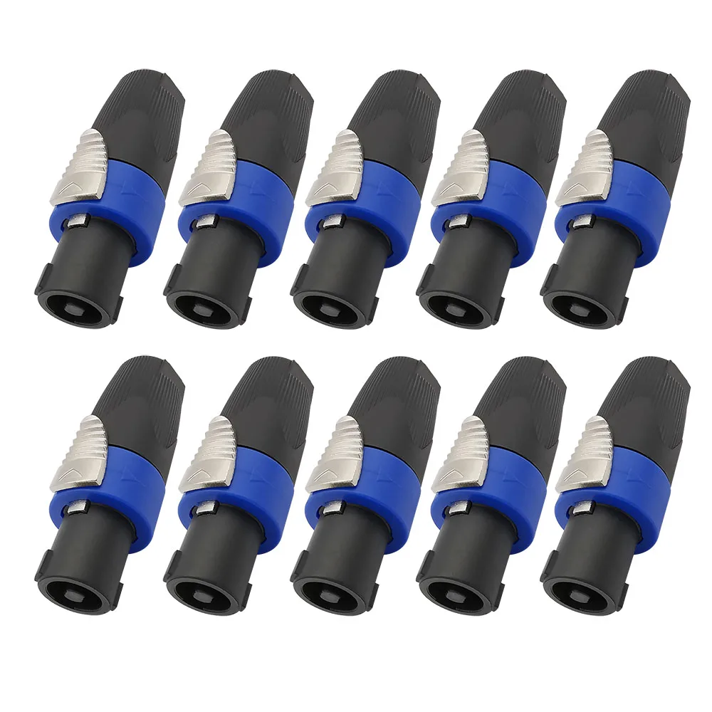 

10Pcs 4 Pole/4Pin Audio Speaker Plug Twist Lock Cable Connector For NL4FC Audio Socket Speakon Male Plugs Connectors