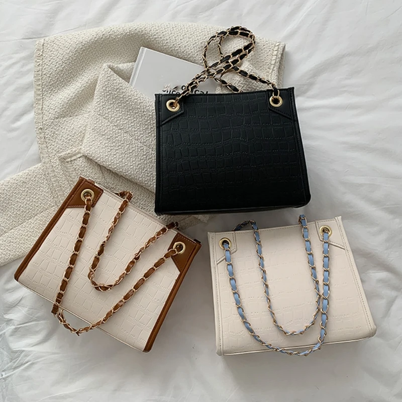 

Women Simple Versatile Bag Retro Shoulder Bags Crossbody Purse Lady Chain Messenger Handbag Tote Top Handle Bag