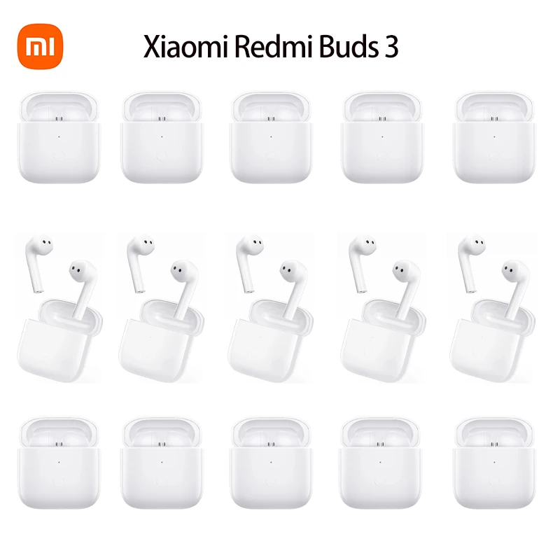 

10/20/PCS 100% original Xiaomi Redmi Buds 3 TWS Bluetooth Earphone Stereo bass Airdots 5.0 headphones With Mic Handsfree Earbud