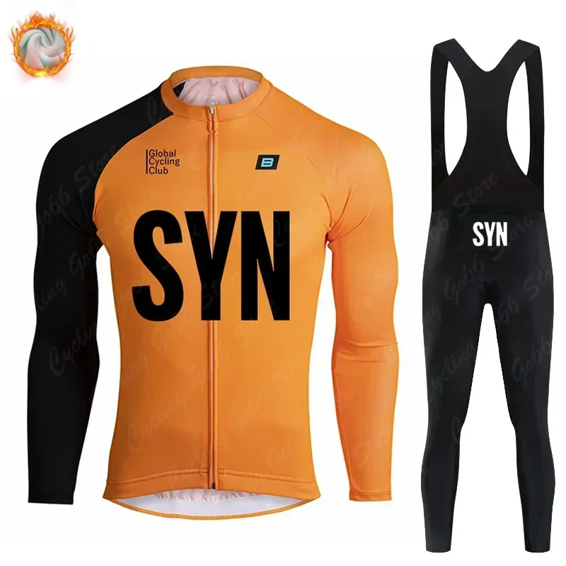 SYN BIEHLER зимний термофлисовый комплект для велоспорта рубашки шоссейного
