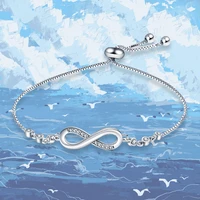 hot sale 100 925 silver custom size horizontal figure eight bracelet for original beads pendant charm diy women free shipping