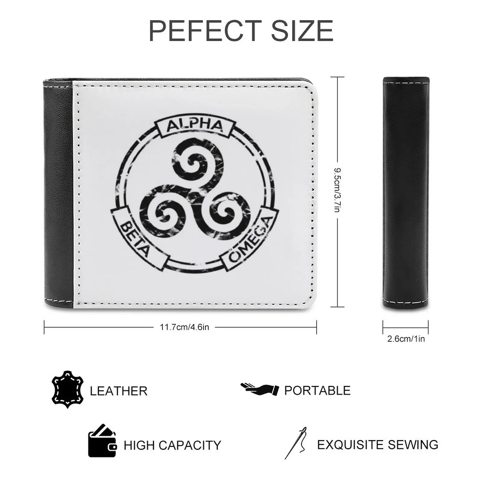 Альфа Бета Блэк-Teen Wolf Мужской кошелек на отдыхе, легкий и портативный кошелек краткого стиля для молодых людей