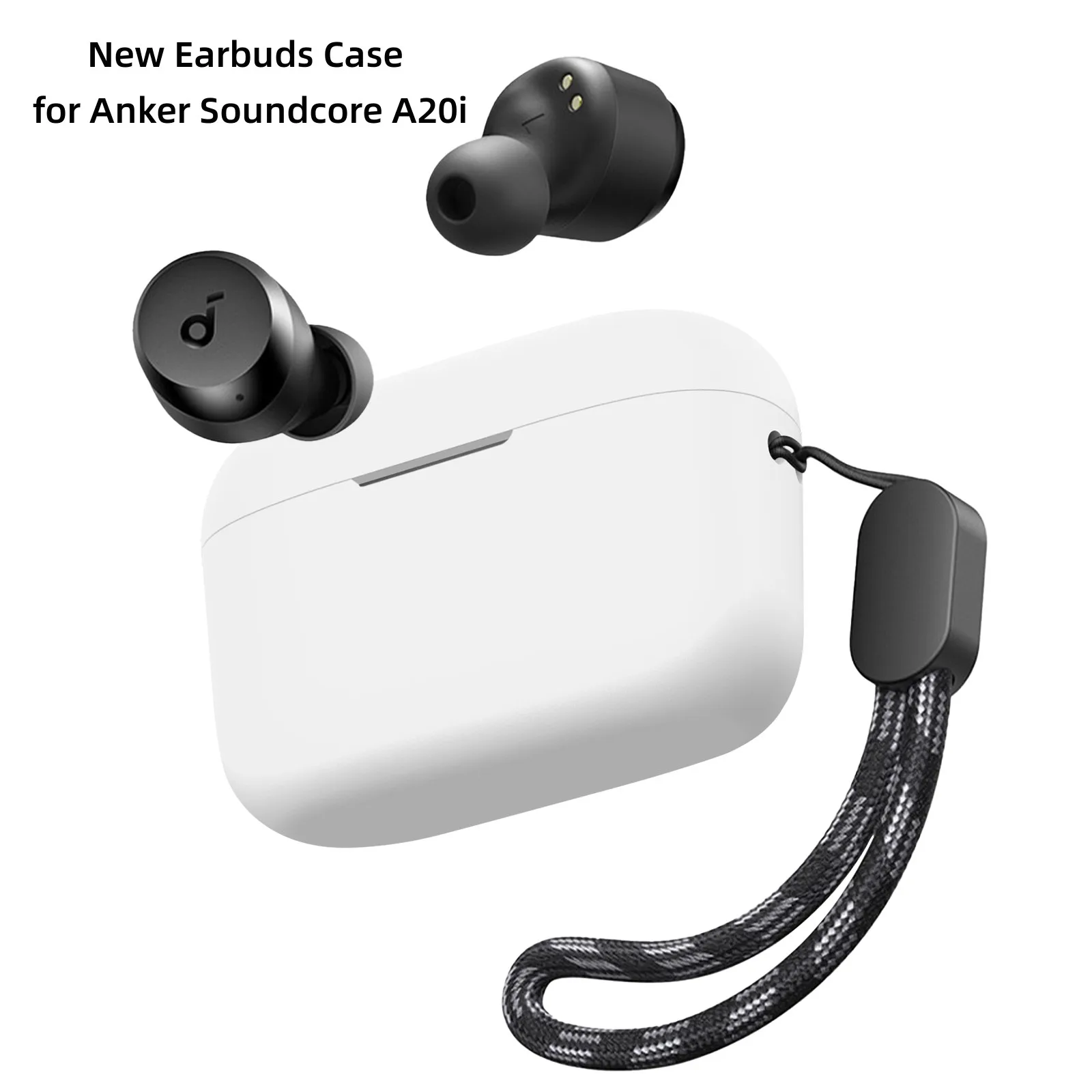 

Silicone Case for new Anker Soundcore A20i True Wireless Earbuds Bluetooth Cover With Lanyard Anti-lost Earphone Accessories