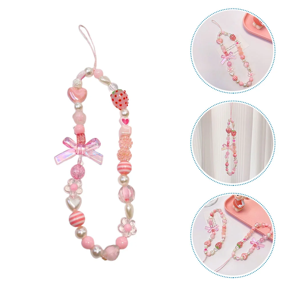 

Hanging Chain Strap Ropes Charm Lanyards Pendant Strawberry Unique Charms Cellphone Bag Beaded Cell Lost Lanyard Antischool
