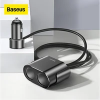 Baseus Cigarette Lighter Splitter 3 1A 100W Dual USB Car Charger Adapter for Phone Car-Charger Auto Cigarette Lighter Charging