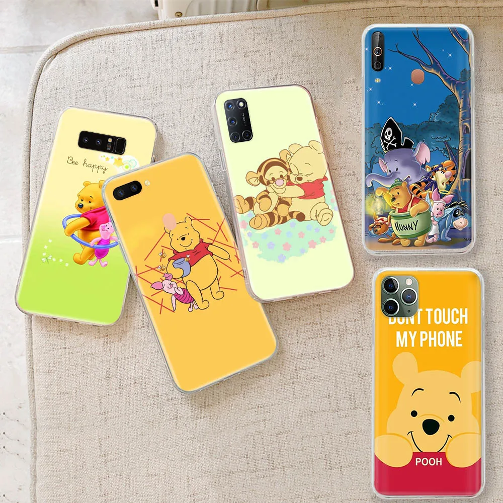 B-28 Винни-Пух из ТПУ для Tecno Camon 15 16 17 18 19 Pro Premier 17P 18i 18T 18P POP 4 5 LTE 3 Pova 2 Neo