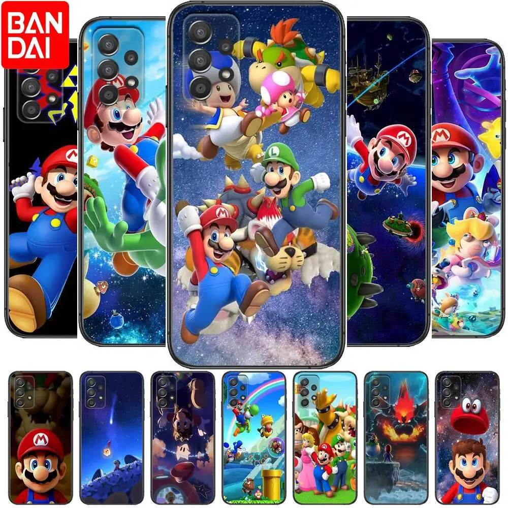

Super Mario Cartoon 3D Phone Case Hull For Samsung Galaxy A70 A50 A51 A71 A52 A40 A30 A31 A90 A20E 5G a20s Black Shell Art Cell