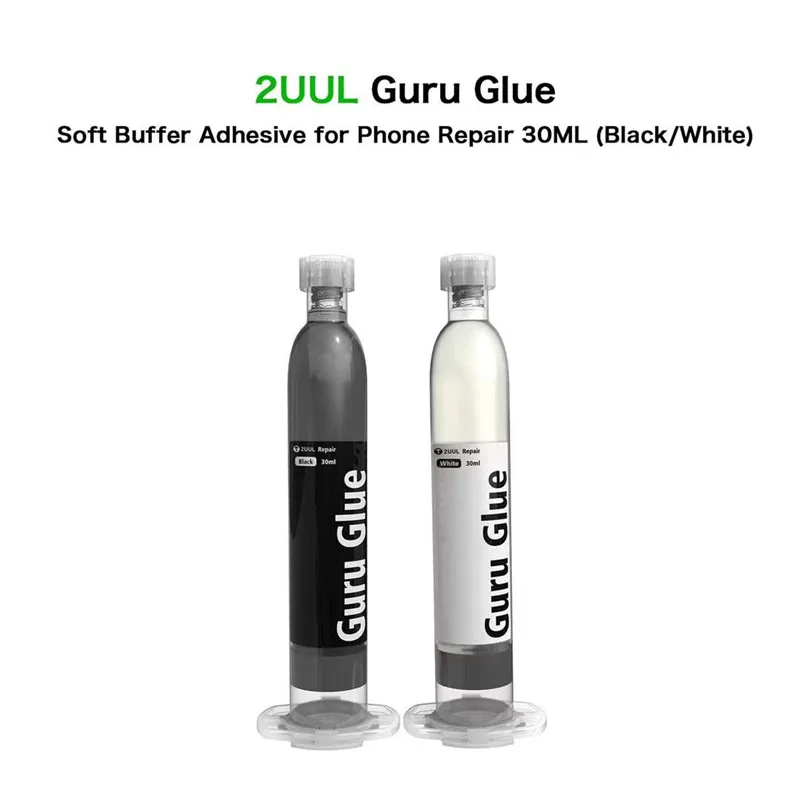 

2UUL 30ML Black and White Guru Glue Soft Buffer Adhesive for Phone Repair LCD Screen Glass Frame Back Glass Repair Glue