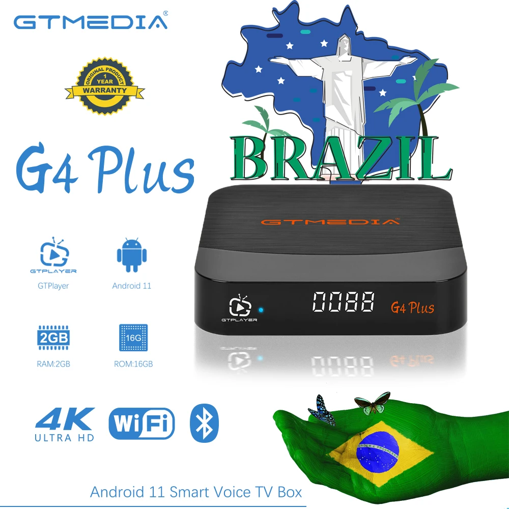 ТВ-приставка GTMEDIA G4 PLUS/G2 PLUS 4K H.265/VP9 Android 11 Amlogic S905W2 2 ГБ + 16 Гб Встроенный Wi-Fi 4G/5 8G BT4.1