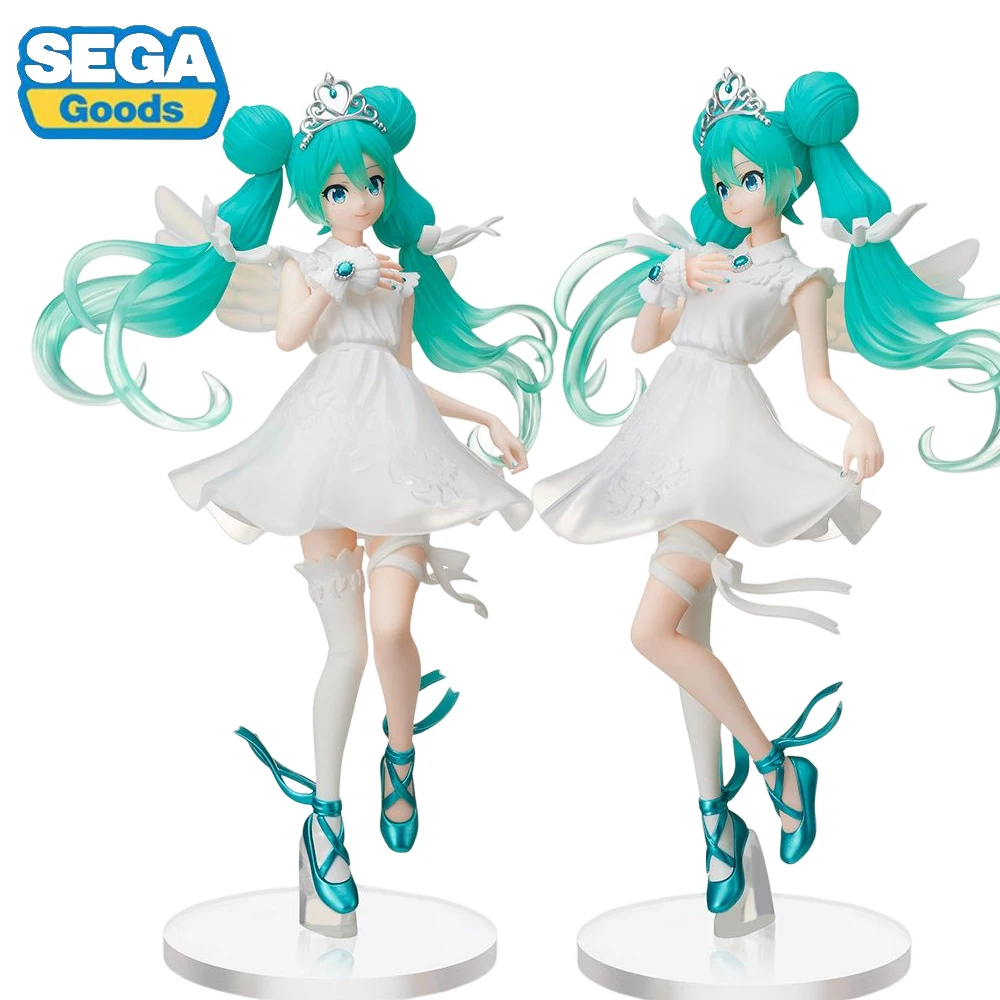 

24CM Hatsune Miku SEGA Anime Figure Cute Kawaii Virtual Singer MIKU Collection Desktop Car Decor Model Dolls Toy For Gift