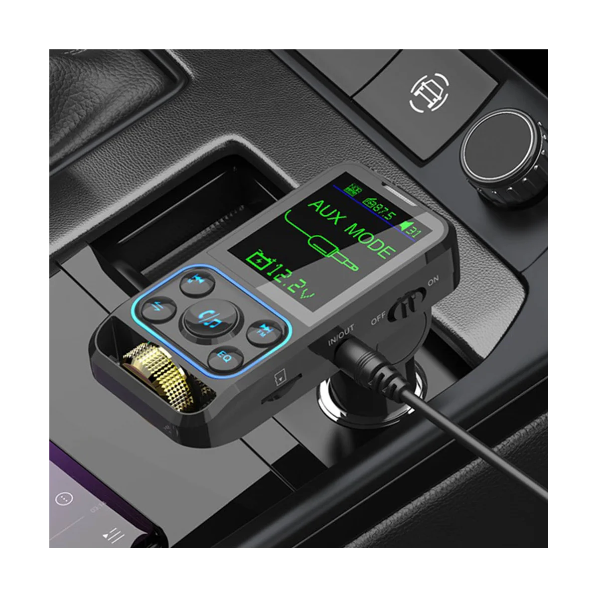 Фото BC83 Автомобильный Bluetooth MP3-плеер с двойной быстрой зарядкой, FM-передатчик, регулятор эквалайзера, автомобильные аксессуары №3