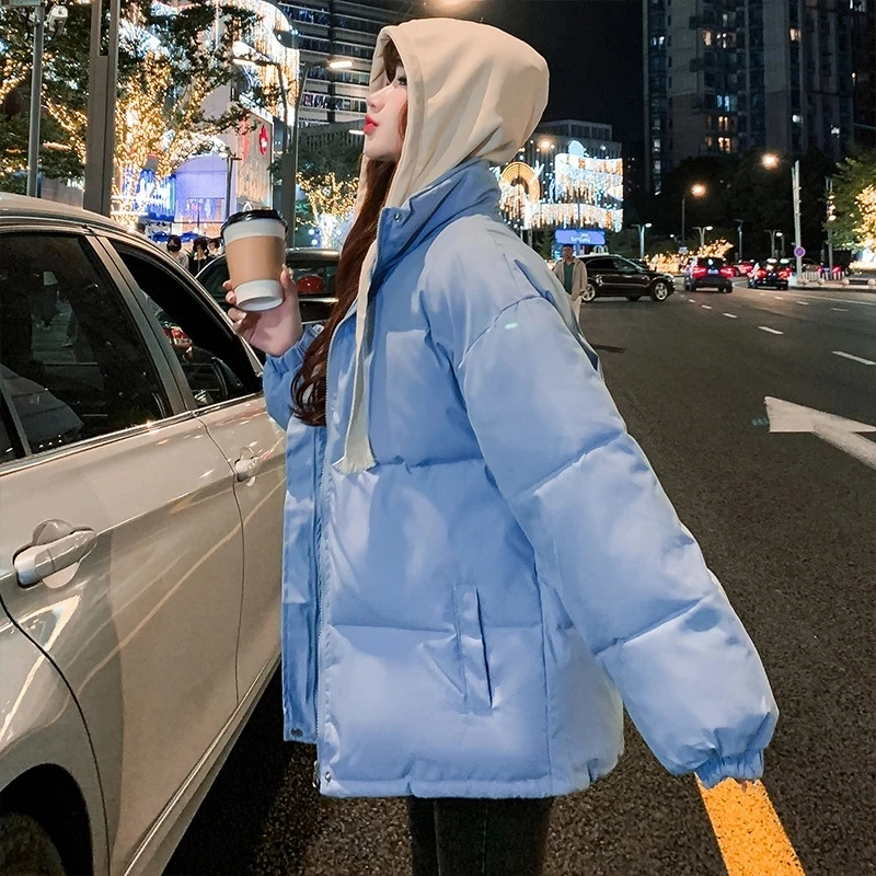 2022 New Warm Thick Cotton Coat Korean Winter Loose Hooded Parkas Coat Women Outwear Lady Jacket Women Winter Down Padded Jacket