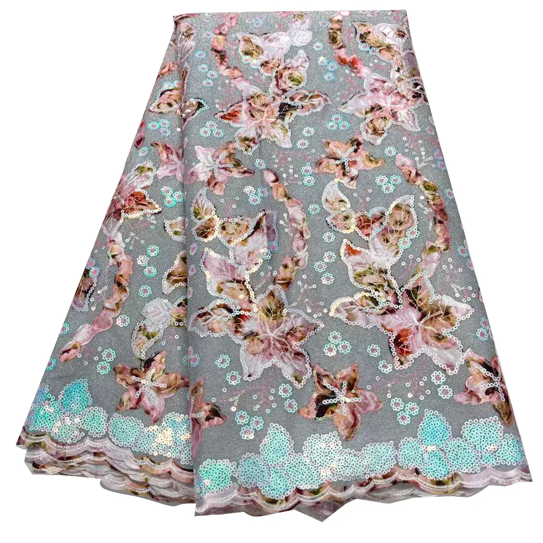 Uреалистичная уникальная двойная сетка 5 ярдов французское кружево с цветочными