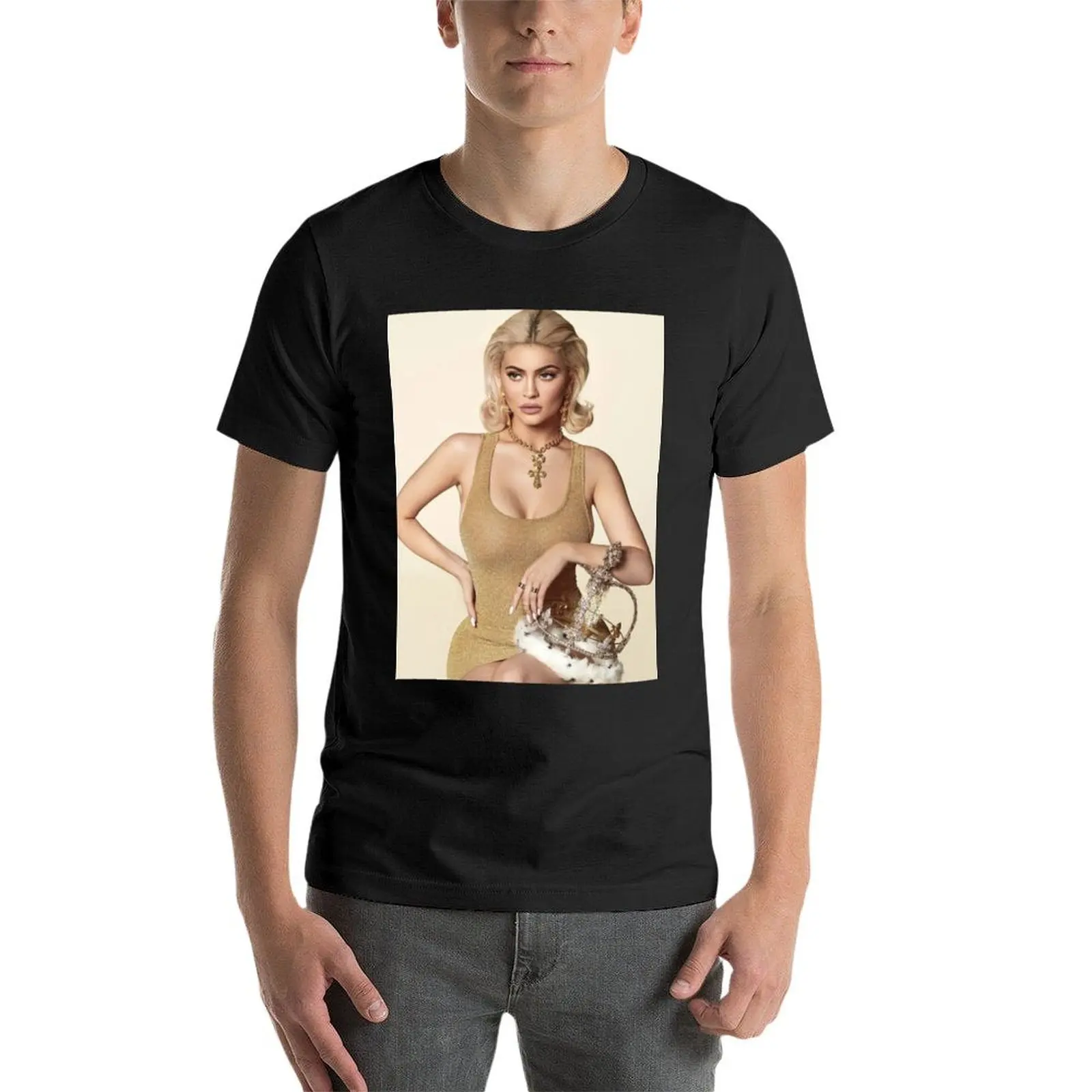 Футболка Kylie Jenner милые топы в стиле аниме быстросохнущие мужские футболки с