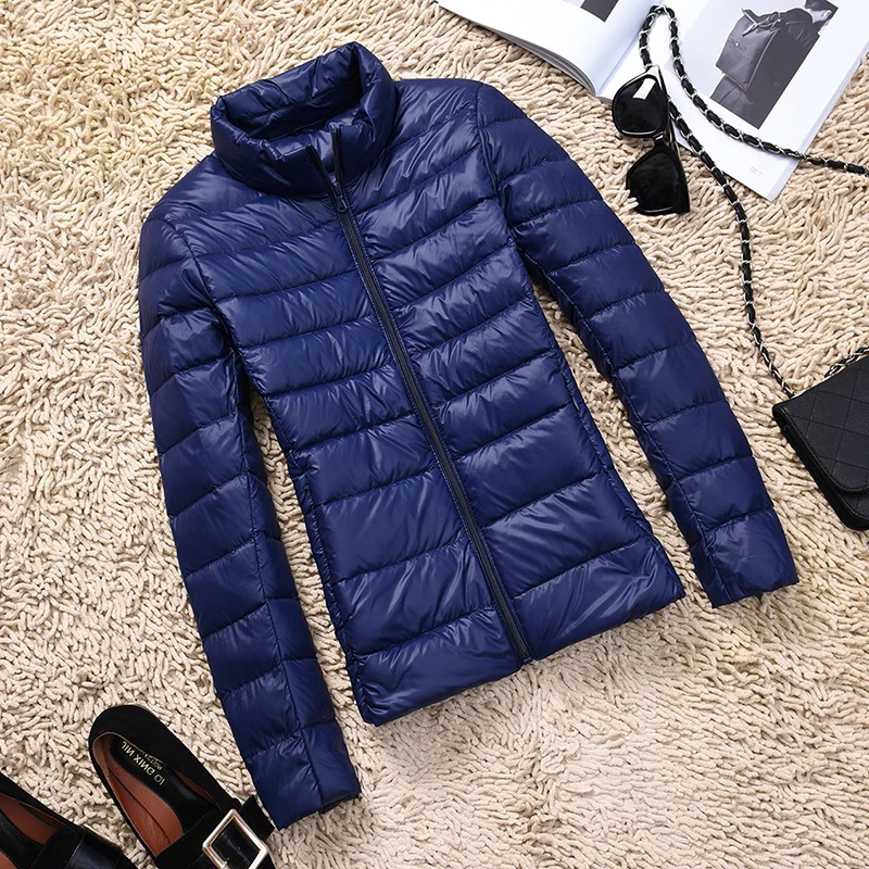 Down Parka Women Ultra-light Thin Down Jacket 2020 Autumn Winter Slim Short Hooded Warm White Duck Down Coat Women's Outerwear