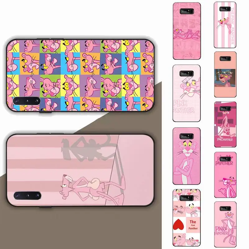 

MINISO Cartoon Pink Panther Phone Case for Samsung Note 5 7 8 9 10 20 pro plus lite ultra A21 12 72