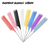 salon hair care anti static comb plastic colorful brush modeling comb hair tool pro barber tip tail hair sectioning comb