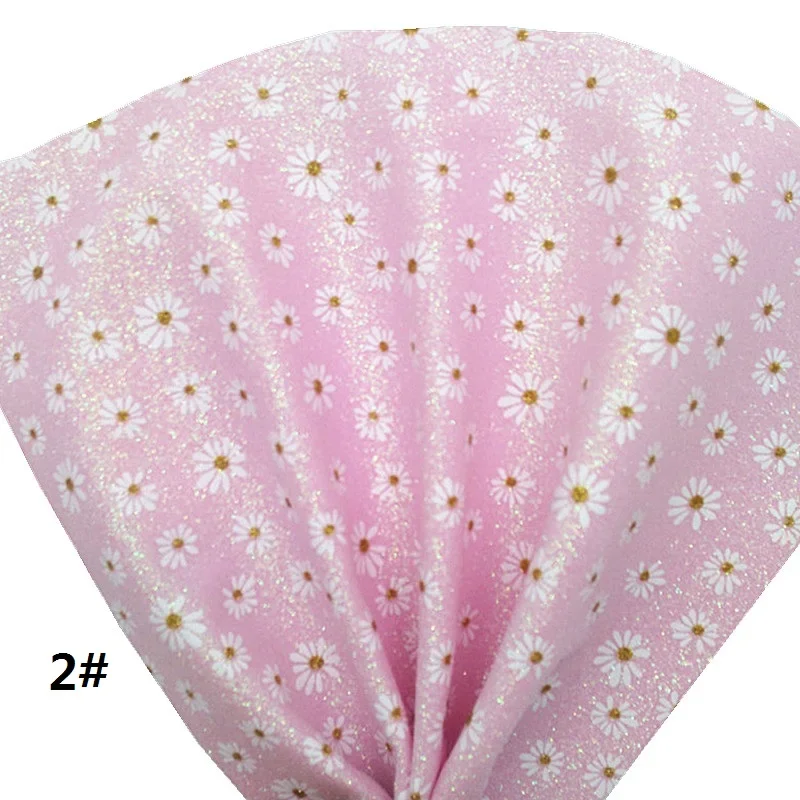 Лист из искусственной кожи с розовыми блестками 21 х29 см Y185