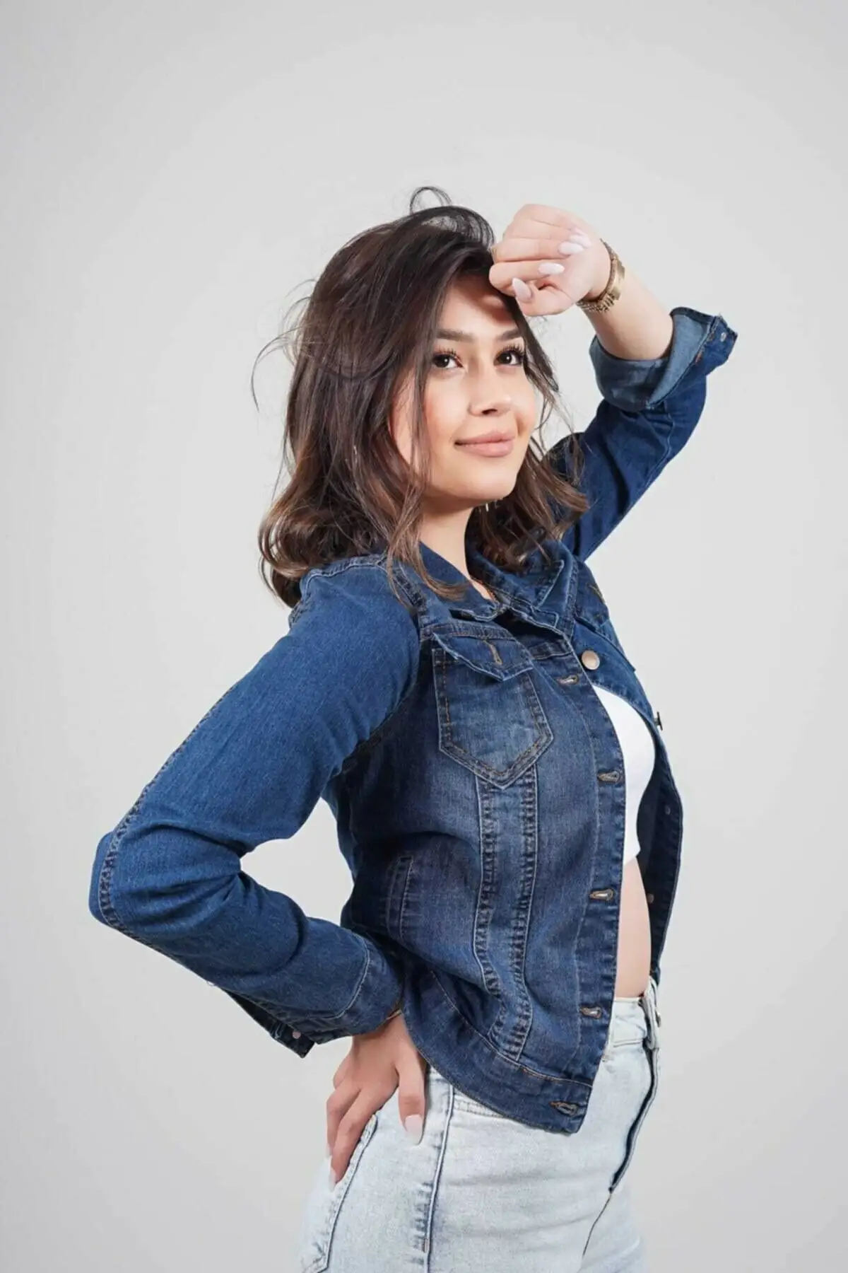 

Женская джинсовая куртка, темно-синяя джинсовая куртка