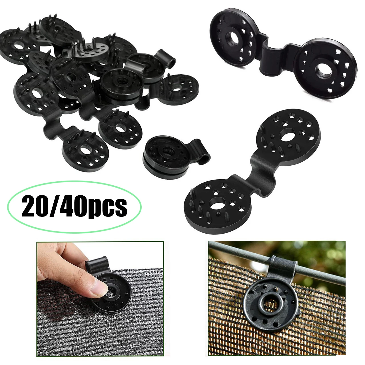 

20/40pcs Sun Shade Net Clip Garden Tools Greenhouse Shade Cloth Fix Clamp sun Shading net Clamps Plastic Grommet Fence Netting