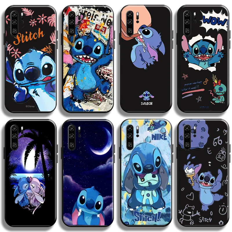 

Disney Cute Lilo Stitch For Huawei P30 P30 Lite P30 Pro Phone Case Black Soft Shockproof TPU Carcasa Cases Cover