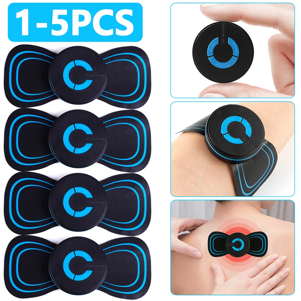 

1-5Pcs Body Back Massager Portable Mini Electric Neck Back Cervical Massage Stimulator EMS Cervical Massage Patch Relief Pain